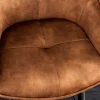 Design Barhocker EUPHORIA rost braun Samt schwarze Metallbeine Barstuhl mit Lehne