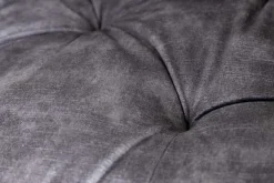 Design Barhocker MILANO grau Samt Barstuhl mit Lehne Metall schwarz Chesterfield-Steppung