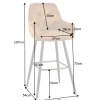 Design Barhocker MILANO senfgelb Samt Barstuhl mit Lehne Metall schwarz