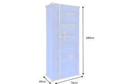 Design Barschrank Container GLOBETROTTER 180cm blau Weinregal Upcycling