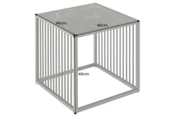 Design Beistelltisch ARCHITECTURE 40cm natur schwarz Wildeiche Metall