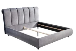 Design Bett MILANO 180x200cm grau Vogue Seiden Samtstoff