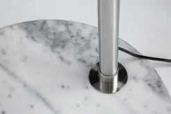 Design Bogenlampe EXTENSO 230cm weiß Stehlampe mit weißem Marmorfuß