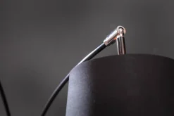 Design Bogenlampe LEVELS 205cm schwarz gold 5 neigbare Leinenschirme Stehlampe