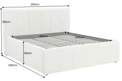 Design Boxbett ADLON 180x200cm grau Chenille mit Stauraum und Lattenrost