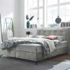 Design Boxbett DECADENCIA 180x200cm silbergrau Samt mit Stauraum Matratze Topper
