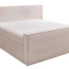 Design Boxspringbett SIGNUM 180x200cm beige Cord inkl. Topper Matratze und Stauraum
