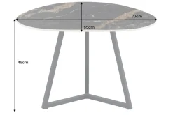 Design Couchtisch MARVELOUS 70cm schwarz gold sand AURORA ORO Keramik Metall