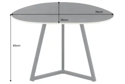 Design Couchtisch MARVELOUS 70cm anthrazit Marmor Keramik schwarzes Metall