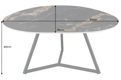 Design Couchtisch MARVELOUS 90cm schwarz gold sand Aurora Oro Keramik Metall