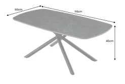 Design Couchtisch OSAKA 110cm anthrazit Keramik schwarz Metall mit Sterngestell