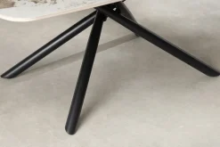 Design Couchtisch OSAKA 110cm weiß schwarz Pandora Keramik mit Sterngestell