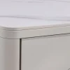 Design Couchtisch SAVOY 120cm kaschmir weiß Keramik Marmor mit Schubladen