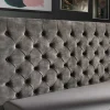 Design Doppelbett PARIS 160x200cm grau Samt Chesterfield Polsterbett