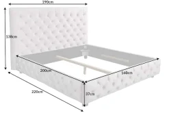 Design Doppelbett PARIS 160x200cm grau Samt Chesterfield Polsterbett
