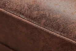 Design Ecksofa CHESTERFIELD 270cm antik braun Microfaser Federkern Ottomane links Vintage