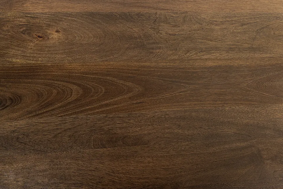 Design Esstisch GRAND 200cm dunkelbraun Mangoholz Bootsform mit Sockel