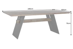 Design Esstisch GRAND OAK 240cm smoke Eiche Massivholz