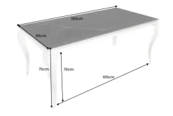 Design Esstisch MODERN BAROCK 180cm schwarz anthrazit chrom Keramik Marmor