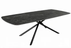 Design Esstisch OSAKA 160cm anthrazit Keramik schwarz Sterngestell Metall