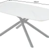 Design Esstisch OSAKA 160cm weiß Keramik schwarz Sterngestell Metall