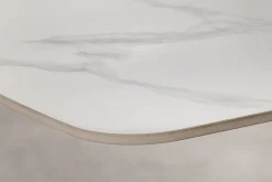 Design Esstisch OSAKA 160cm weiß Keramik schwarz Sterngestell Metall