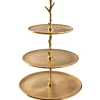 Design Etagere ABSTRACT 50cm gold Metall mit drei Etagen