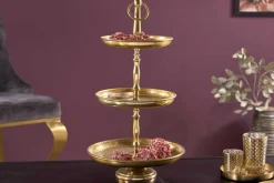 Design Etagere ORIENT 50cm gold im Wild Hammerschlag mit drei Etagen