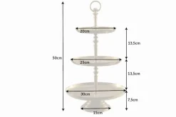 Design Etagere ORIENT 50cm gold im Wild Hammerschlag mit drei Etagen