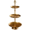 Design Etagere ORIENT 65cm gold im Wild Hammerschlag mit drei Etagen