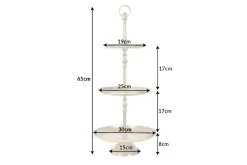 Design Etagere ORIENT 65cm gold im Wild Hammerschlag mit drei Etagen