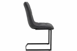 Design Freischwinger Stuhl MIAMI dunkelgrau Metallgestell matt schwarz