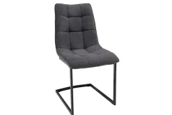 Design Freischwinger Stuhl MIAMI dunkelgrau Metallgestell matt schwarz