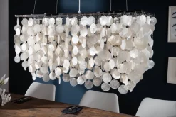 Design Hängelampe SHELL REFLECTIONS 80cm Muschellampe Perlmutt