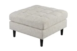 Design Hocker COZY VELVET 80cm beige Chenille Federkern Holzfüße