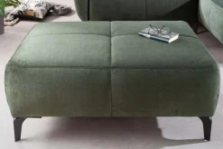 Design Hocker MARRAKESCH 110cm flaschengrün Samt mit Ziersteppung