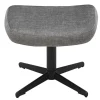 Design Hocker VOGUE 45cm grau Samt drehbar schwarze Metallbeine Fußhocker
