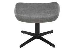 Design Hocker VOGUE 45cm grau Samt drehbar schwarze Metallbeine Fußhocker