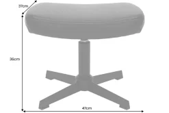 Design Hocker VOGUE 45cm schwarz Kunstleder drehbar Metallbeine Fußhocker