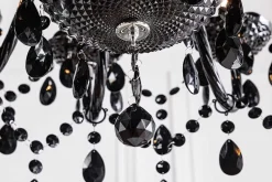 Design Kronleuchter BLACK CRYSTAL XL 80cm schwarz Acryl 15-armig Lüster