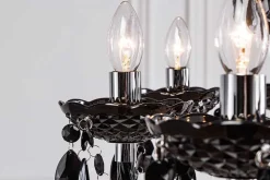Design Kronleuchter BLACK CRYSTAL XL 80cm schwarz Acryl 15-armig Lüster