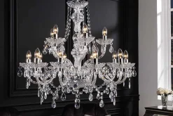 Design Kronleuchter CRYSTAL XL 80cm klar Acryl 15-armig Lüster
