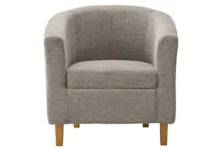 Design Lounge Sessel HEMINGWAY taupe Strukturstoff mit Armlehnen Cocktailsessel