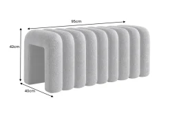 Design Polsterbank VOGUE 95cm grau Bouclé Bettbank