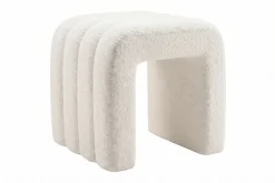 Design Polsterhocker VOGUE 40cm beige Bouclé Sitzhocker