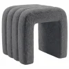 Design Polsterhocker VOGUE 40cm grau Bouclé Sitzhocker