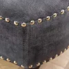 Design Récamière CHESTERFIELD 170cm grau strukturiertes Samt Knopfheftung Nietenbesatz