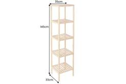 Design Regal LAGOON SPA 145cm Bambusholz vier Fächer Badregal