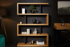 Design Regal SNAKE 165cm Eichenoptik Bücherregal mit fünf Böden
