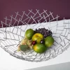 Design Schale STRUCTURE 45cm silber pulverbeschichtetes Metall